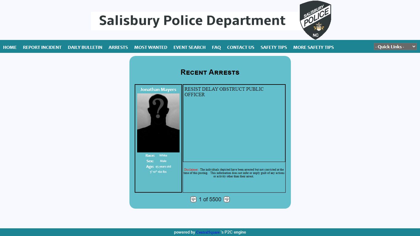 Salisbury Police Department P2C